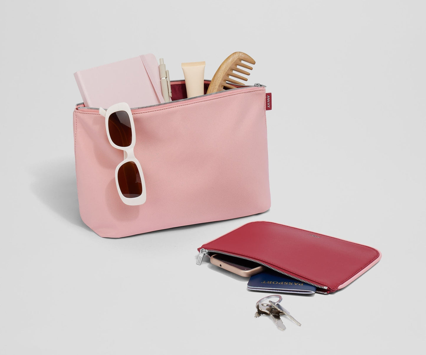Pouch Duo in Flamingo Pink