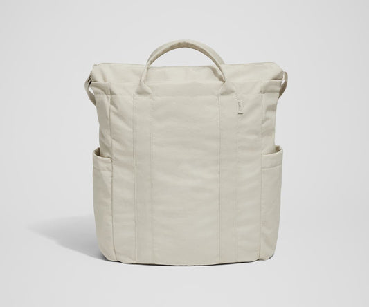 Courtside Tote in Salt White Textured Nylon
